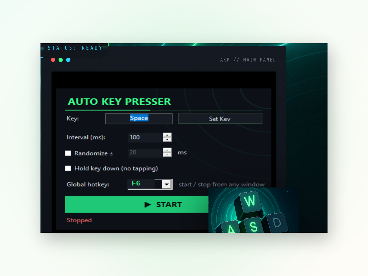 Key Clicker window